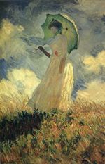 Woman with a Parasol or Study of a Figure Outdoors,Facing Left